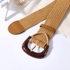 JASGOOD Straw Woven Elastic Waist Belt for Dresses Women Wide