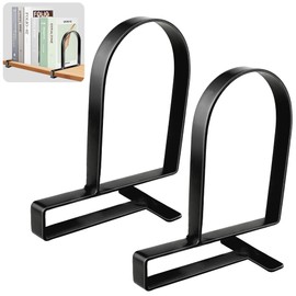 Book Ends for Shelves: Black Metal Book Ends, Heavy Duty Bookend Supports for Shelves, Non-Skid Book Organizer for Home Office School Supplies