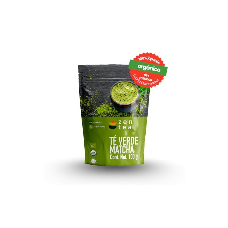 Zen Tea Té Verde Matcha Natural y Orgánico Sin Azúcar