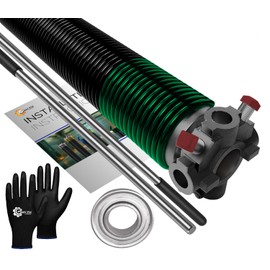 Garage Door Torsion Spring 243x2x28 Replacement for Right Side of Garage Door - 1" Steel Bearing, Winding Bars, and Gloves Precision E-Coating 5-Year Warranty Min. 30,000 Cycles (Black Cone)