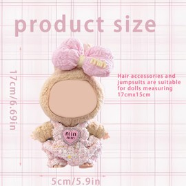 Doll Plush Clothes Set, Doll Pink Outfits Hair accessories, Cute Plush Toy Clothes Suitable for Supplement to Home Entertainment with Accompanying Toys and Doll Decorations