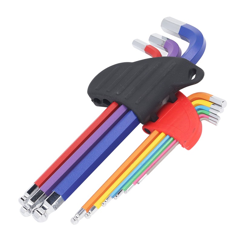 9 Pcs Hex Wrench Set Color Coded Non Slip CR