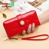 Ladies' fashionable leather wallet, large capacity with multiple card slots,