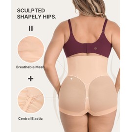 SHAPELLX Tummy Control Shapewear Underwear for Women Body Shaper Panty High Waisted Compression Girdle (Nude Beige Small)