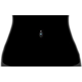 Ritastephens 14k Solid Gold White Belly Button Navel Ring Blue CZ Cubic Zirconia Body Art