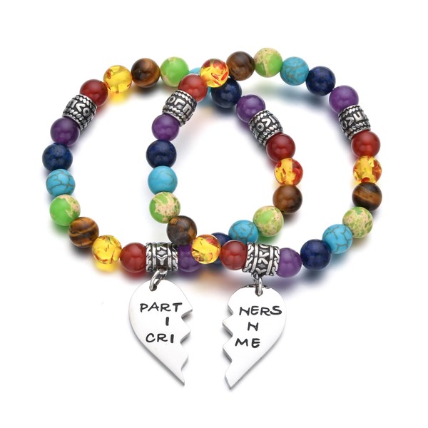PDOUSELF Friendship Best Friend Bracelets for 2 Partner in Crime