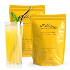 EatProtein Hydrolyzed Collagen Juice (1 Month Supply) | 13,200mg Type 1&3 Collagen | Powered by Zinc, Vit C, B6 & Magnesium | 12g Protein | 32x Servings - Tropical Fruits Flavour