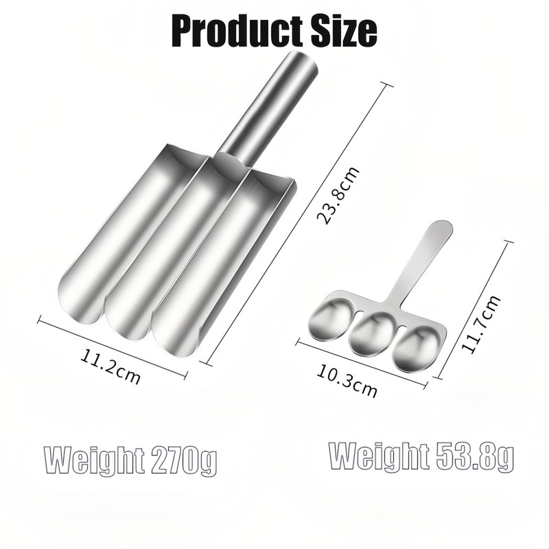 Taoluwin Meatball Maker Tool, Triple Meatball Making Mold, 304 Stainless