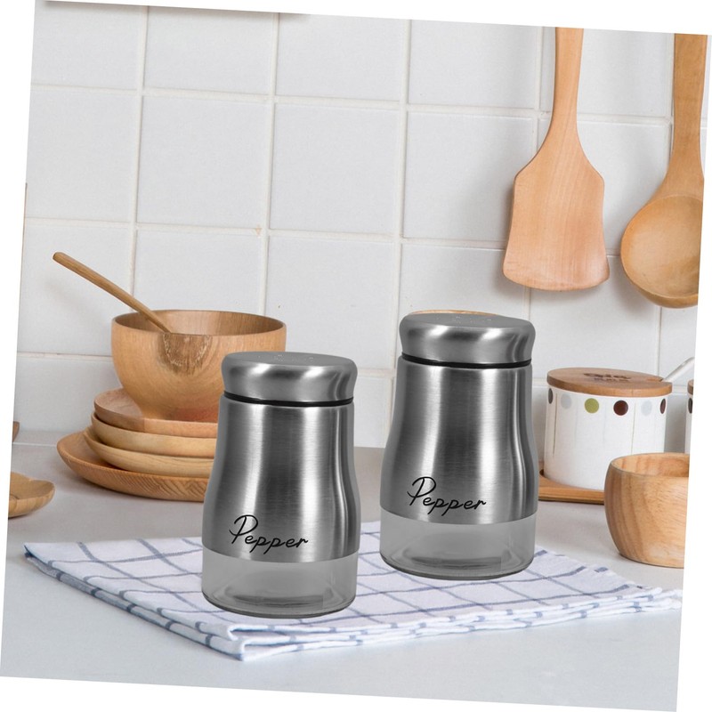 iplusmile 2pcs Portable Seasoning Bottles Condiment Containers Stand for Salt