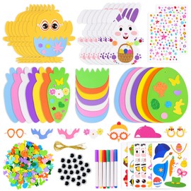 Garma Easter Craft Kit with 312 PCS Foam Stickers Set, Including Easter Eggs, Bunnies, Chicks, Carrots, Decorations for Kids Party Favors Supplies