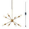 HOXIYA 26.3" DIMMABLE Plug in Chandelier, Modern Sputnik Chandeliers Brushed