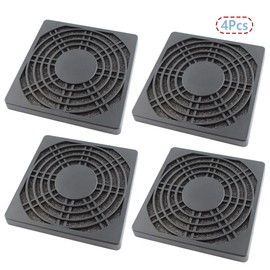 Adyoney 4 Pcs 90mm Black Square Plastic Cooling Fan Filter Cover, Dust Screen for Filter Fan Chassis, for PC Computer Case, Server Case, Mesh Design for Effective Dust Protection