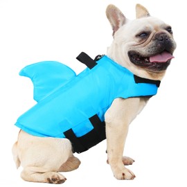 FONLAM Life Jacket, Dog Life Jacket for Small, Medium Dogs, Life Jacket, High Visibility Vest, Swimming Pool (XS, Blue)