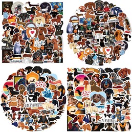 100 PCS Stickers for Dachshunds Water Bottle|Vinyl Waterproof Sticker for Laptop Skateboard Phone Car Decals for Adults Decor (Dachshunds Stickers)