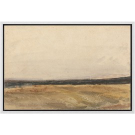 MUDECOR Framed Canvas Print Wall Art Vintage Landscape Subtle Watercolor Prairie Scene Photography Modern Art Minimalist Colorful for Living Room, Bedroom, Office - 24"x36" White