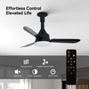 Faryuan 28" Small Ceiling Fans with Lights and Remote, Black