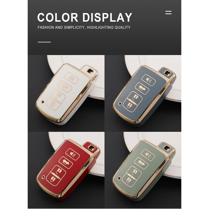 TECART Soft TPU Key Case Fit For Toyota Avalon Camry