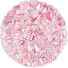 WADY 100 Pieces Bow Tie Stickers,Aesthetic Designs for Kids, Girls, and Women Waterproof & Sturdy Material Pink Girl Stickers Decorative Decals for Home, School & Craft Projects (100)