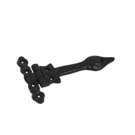 Black Cast Iron Spear Hinges Leaf Design Pair Of New (6