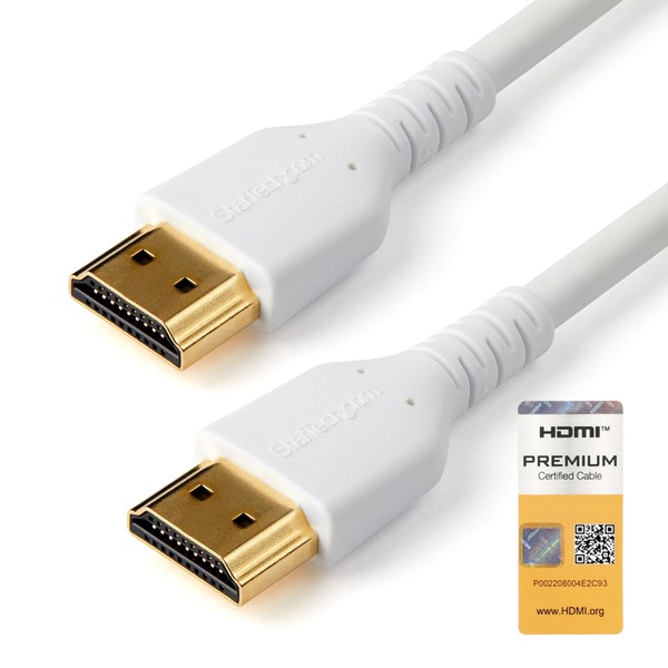 StarTech.com 3ft (1m) Premium Certified HDMI 2.0 Cable with Ethernet,