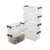 Afromy 6-Pack 6 Quart Latching Storage Boxes, Plastic Storage Bins,