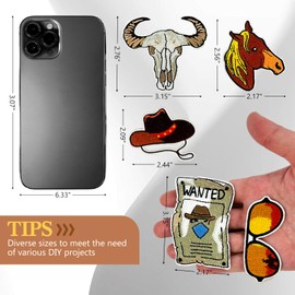 LOOMI 20Pcs Western Embroidered Iron On Patches for Backpacks, Hats, Jackets, Clothes - Cowboy Vintage Style Sew On Patches Bulk for Trucker Hat Patches DIY Clothing Accessories