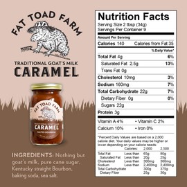 Fat Toad Farm Traditional Goat’s Milk Caramel Sauce/Cajeta, Salted Bourbon, Gluten Free, 8 fl oz