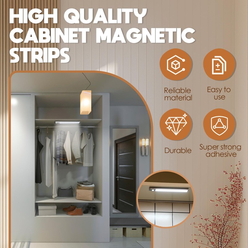 Konohan 4 Pcs Under Cabinet Lights Magnetic Sticky, Cabinet Lights