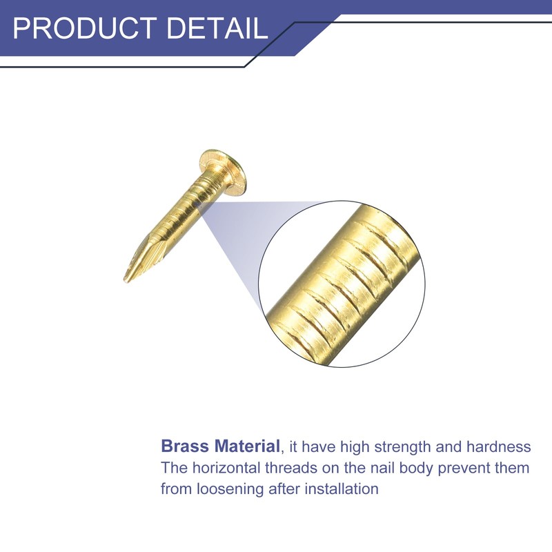 sourcing map 70Pcs Small Tiny Nails 1.5x10mm(DXL) Tiny Brass Nails