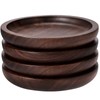 MAPRIAL Wood Coasters Set of 4 with Holder, 4 Inch