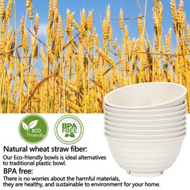 60 Oz Big Salad Bowl Soup Bowl , Large Bowls for Eating Microwave and Dishwasher Safe BPA-Free Eco-Friendly Deep Cereal Bowls for Cereal, Salad, Ramen,Soup, Mixing（NOT CERAMIC） [Set of 8]