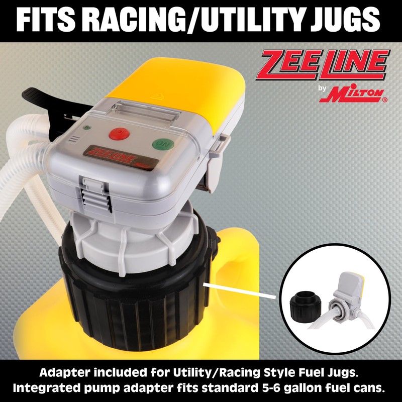 Zeeline XL Battery-Powered Fuel Transfer Pump, 52" Hose, 2.4GPM Flow