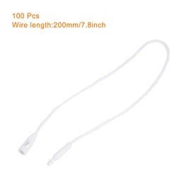 MECCANIXITY Wax Rope Hang Tag String Snap Lock Pins Loop Price Tag Fastener Plastic Tags Ties White 7.8 Inch Pack of 100