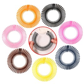 2Pcs Black Flexible Plastic Circle Hair Combs with Teeth for Women,Stretch Hair Comb 2 Zig Zag Flexible Circle Comb Full Circular Tooth Headbands Sports Hair Accessories,Styling Hair Accessories