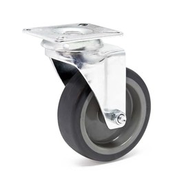 Wiltec Swivel Castor 75 mm up to 75 kg with Plastic Wheel and Mounting Plate Transport Roller Quiet Running Unbraked Furniture Castor