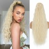 YUMOREAL Drawstring Ponytail Extension 26inch Long Fluffy Wavy Hairpiece for