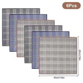 EEEKit Handkerchiefs for Men, 6pcs Classic Plaid Pocket Squares, Breathable Hankies for Business Casual Use, 40 x 40CM