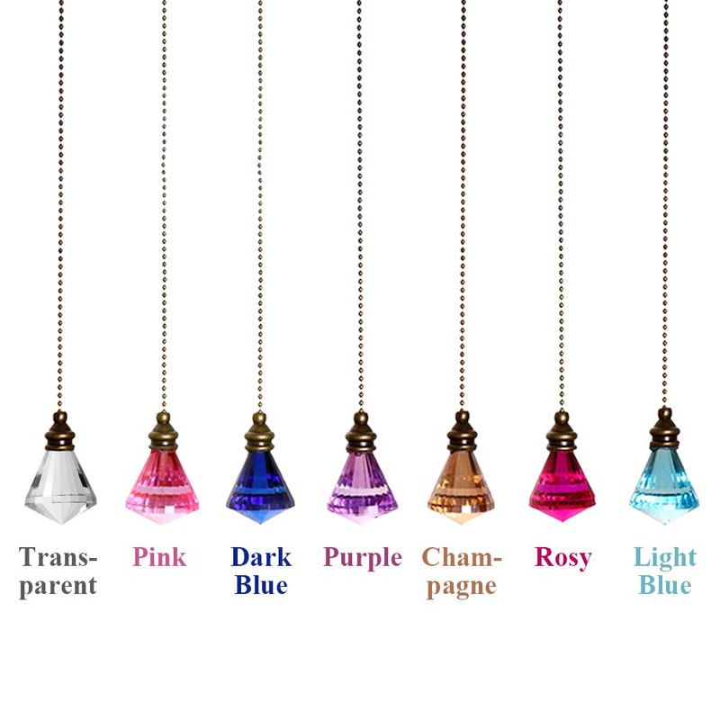 2 Pcs Light Pull Chain, 50cm Crystal Pull Chain Extension,