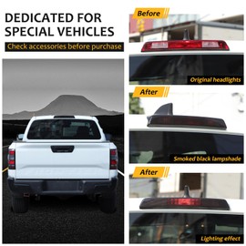 Bekantogy Car Third 3rd Brake Light Cover Trim Compatible with Nissan Frontier 2022-2025 Brake High Mount Stop Light Protective Cover Protective Blackened Taillights Cover Exterior Accessories