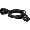 UNITEC Schuko Extension H05VV-F3G 1.5 mm², IP20, 2 m, Black