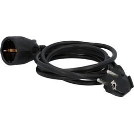 UNITEC Schuko Extension H05VV-F3G 1.5 mm², IP20, 2 m, Black