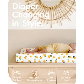 TotBasic Premium Stretchy Changing Pad Covers (2-Pack)-Hypoallergenic, Silky Comfort, Buttery Soft, Calming Effect, All-Season Jersey-Knit 32'' X 16'' X 5'' Deep Pocket