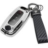 Fit for Nissan Key Fob Cover 2024/2023, Smart Key Case for Pathfinder Rogue Ariya Kicks 3/4/5 Button, Keys Shells with Carbon Fiber Keychain(RCTMB Silver)