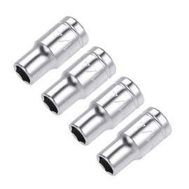 TOP-VIGOR 4Pcs 1/4-inch Drive 1/4-inch 6-Point Shallow Socket, Cr-V Drive Socket for Auto Repairing and Household