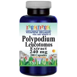 Vitamins Because Polypodium Leucotomos Extract 240mg 200 Capsules by Vitamins Because