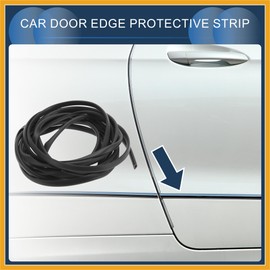 Partuto Universal Car Door Edge Guards, Exterior 9.84ft U-Shaped Door Scratch Protection Guard PVC Black, 1 Pc Replacement