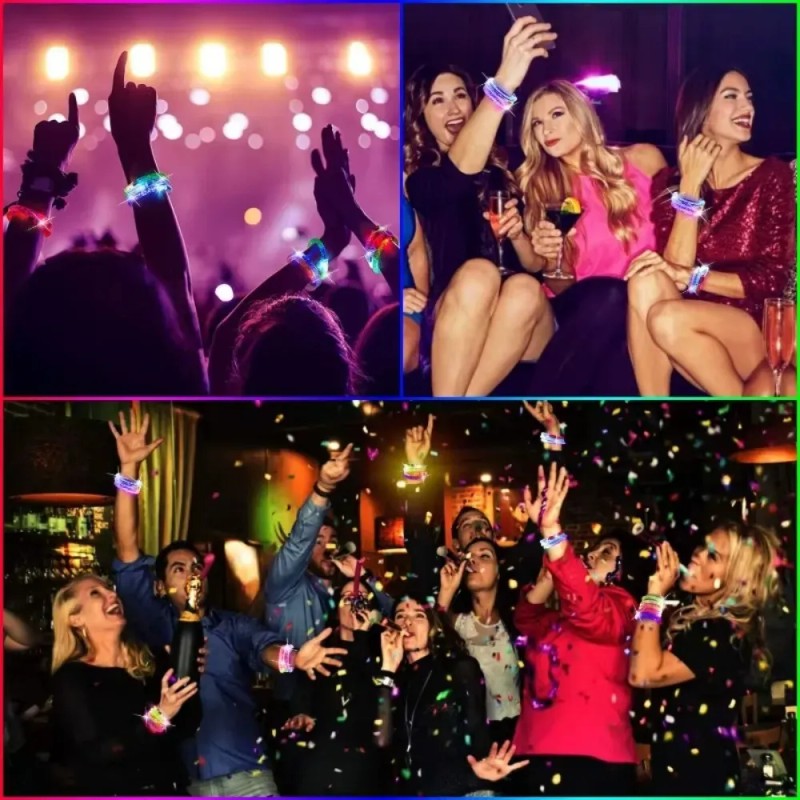 Pulseras Led Fluorescentes Para Fiesta Pack De 10 Piezas Random