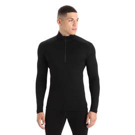 Icebreaker Men's Standard Merino 260 Tech Long Sleeve Half Zip, Black