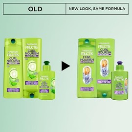 Garnier Fructis Champú y Acondicionador Sin Sulfato Hidratante para Rizos, Crema para Secar al Aire y Mantequilla Definidora de Rizos (Set de 3 Artícu