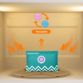 5 Pack 100g Rechargeable Desiccant Packets for Storage | Car Dehumidifier/Gun Safe Dehumidifier/Silica Packs for Seasonal Closets | Desiccant Packs for Storage | Color-Charge Tech（Cyan*5）